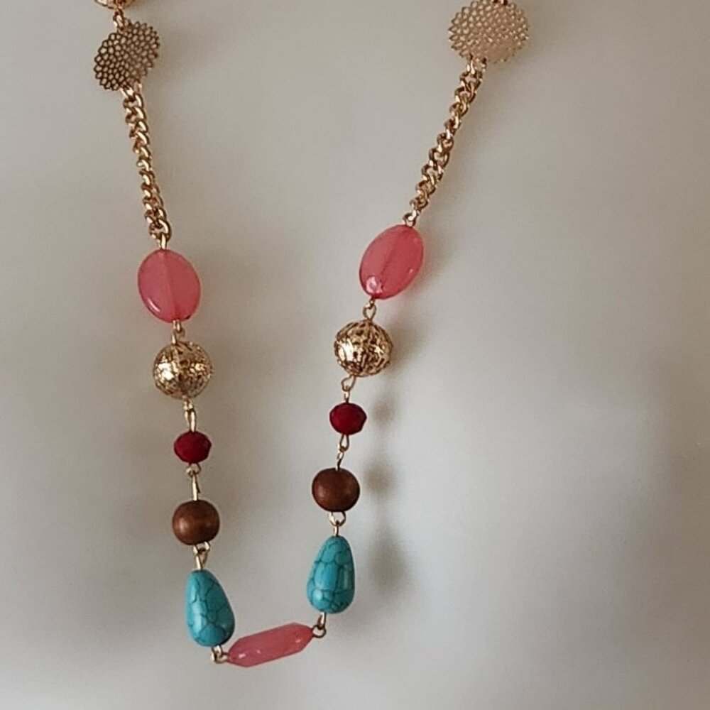 THREE FOR $20 Long necklace versatile costume gold tone 2 colors avail NWOT